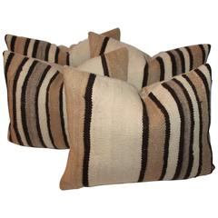 Navajo Indian Weaving from Saddle Blanket Pillows or Pair