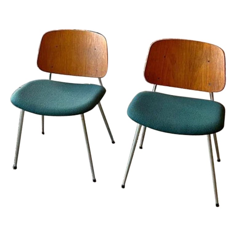 1960s Danish Teak and Steel Side Chairs by Borge Mogensen For Sale