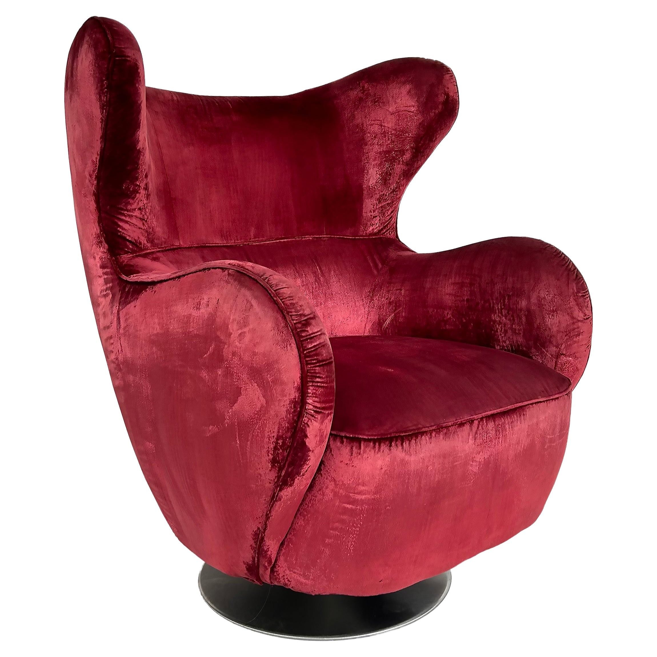 Vladimir Kagan New York Collection Swivel Chair with Original Upholstery For Sale