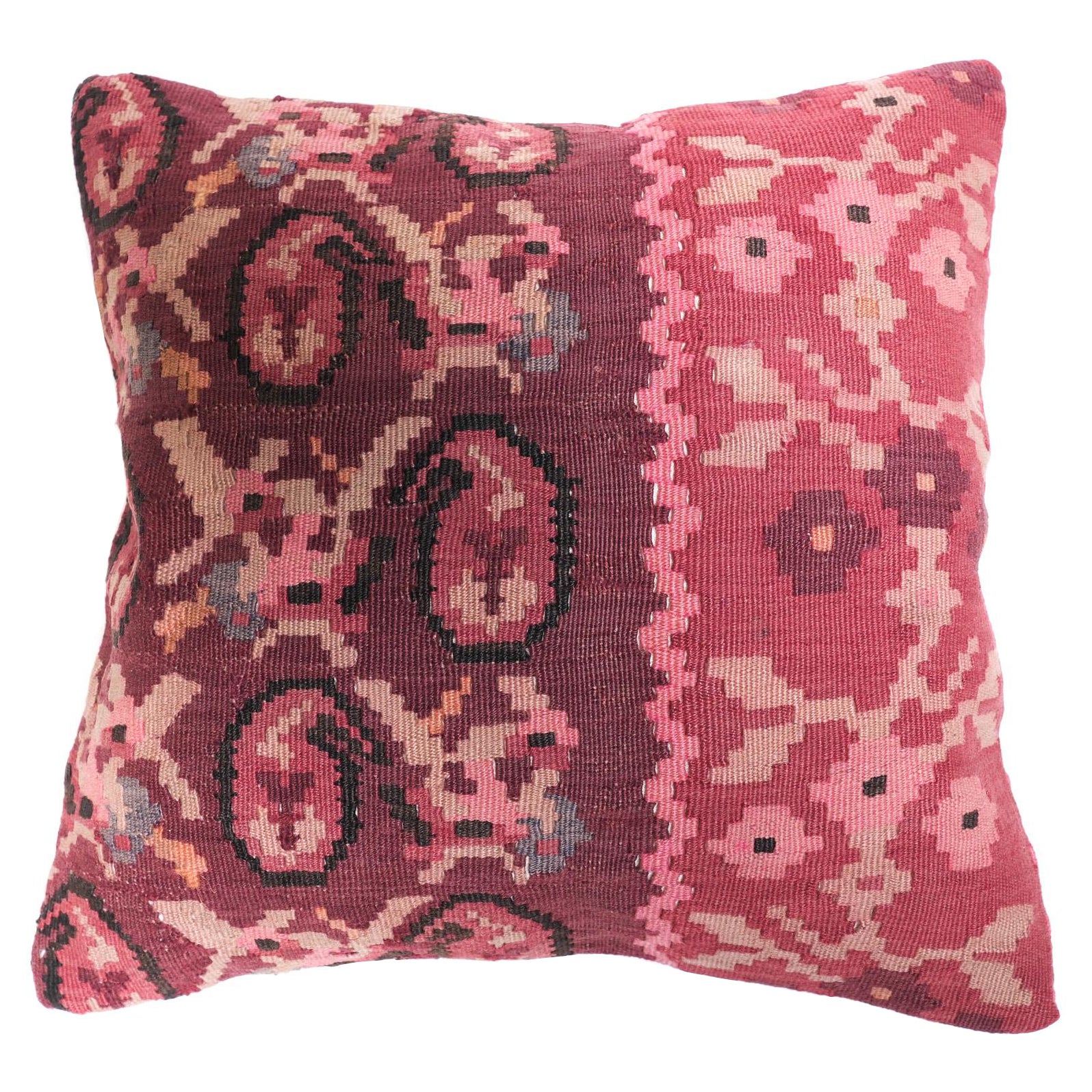 Vintage & Old Kilim Cushion Cover, Anatolian Yastik Turkish Modern Pillow 4446 For Sale
