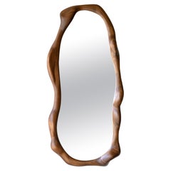 Grand miroir sculptural en Wood Wood