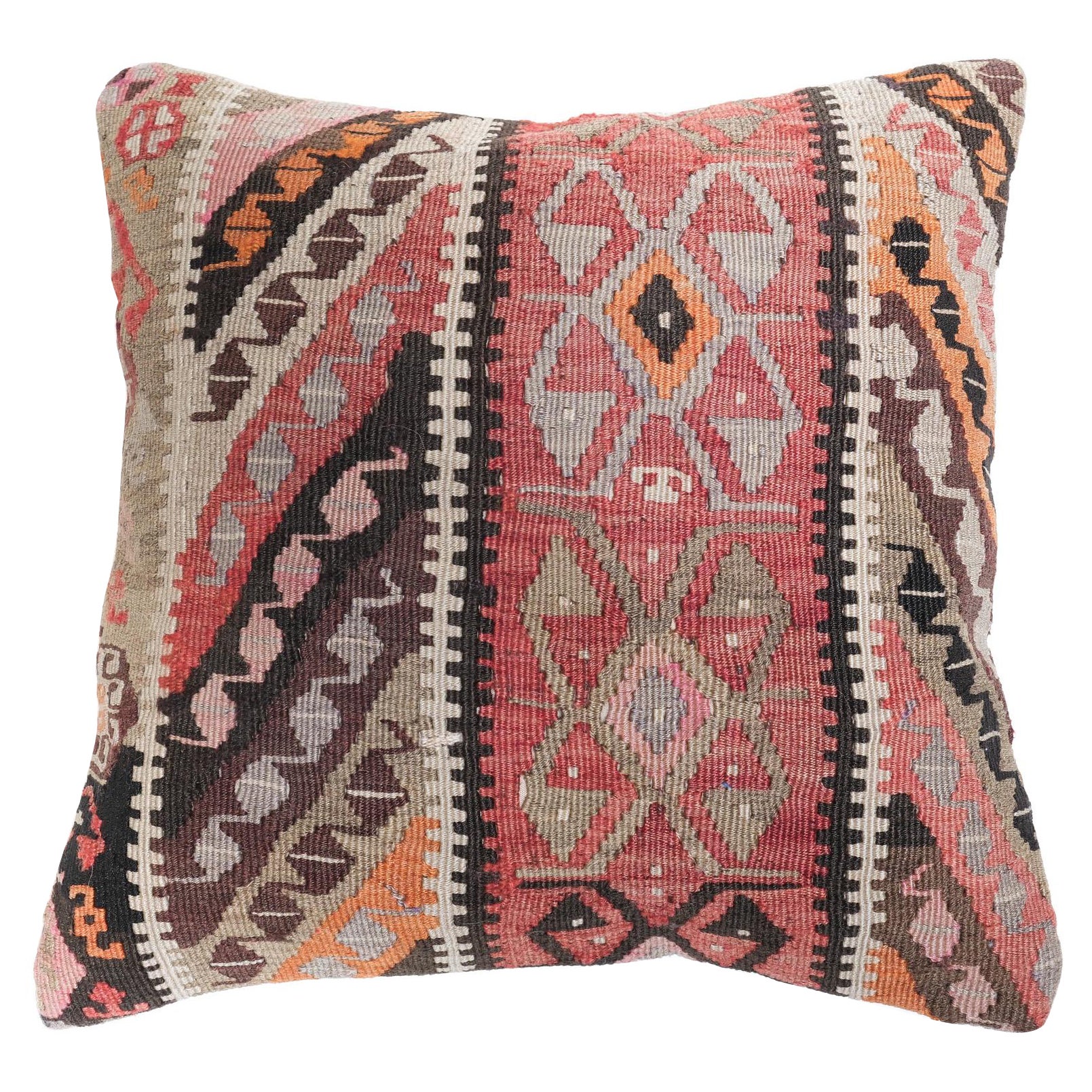 Vintage & Old Kilim Cushion Cover, Anatolian Yastik Turkish Modern Pillow 4495 For Sale