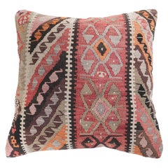 Vintage & Old Kilim Cushion Cover, Anatolian Yastik Turkish Modern Pillow 4495