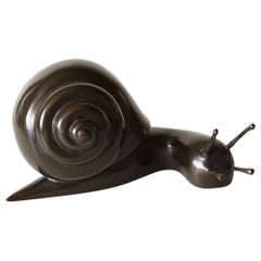 Antique Brass Snail Sculpture by Alexander Lamont