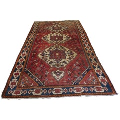 Grand tapis traditionnel en laine rouge Tree of Life   