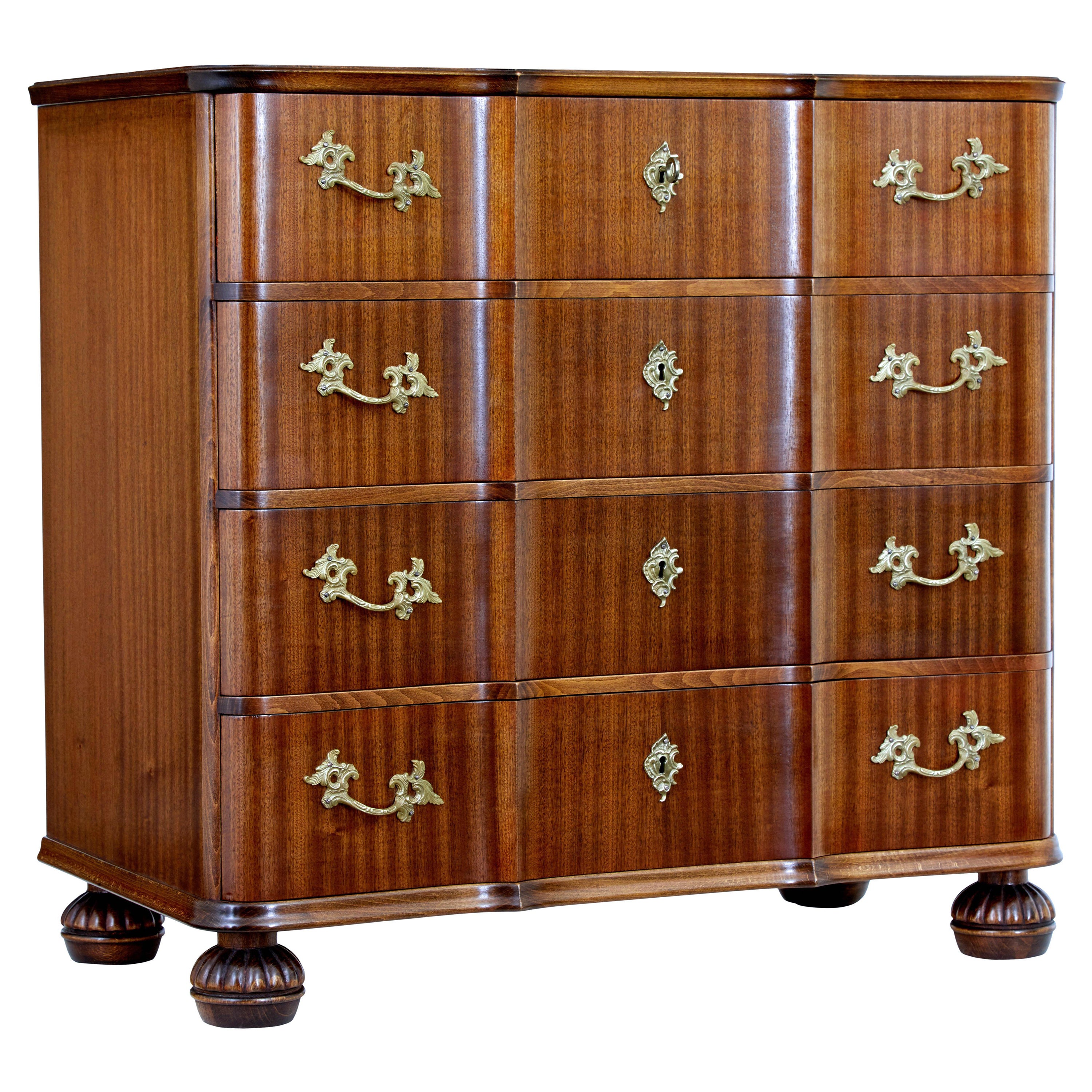 Mid 20th century Scandinavian teak chest of drawers For Sale
