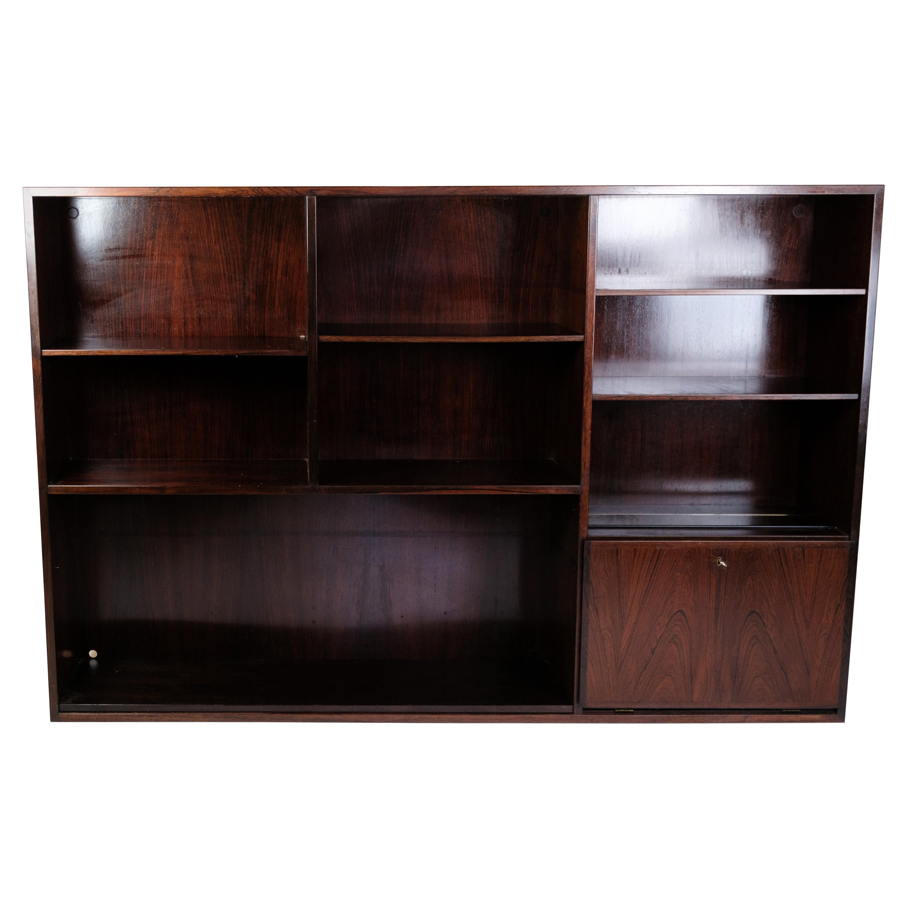 Bookcase Model 35 Made In Rosewood By Omann Jun. Furniture Factory From 1960s For Sale