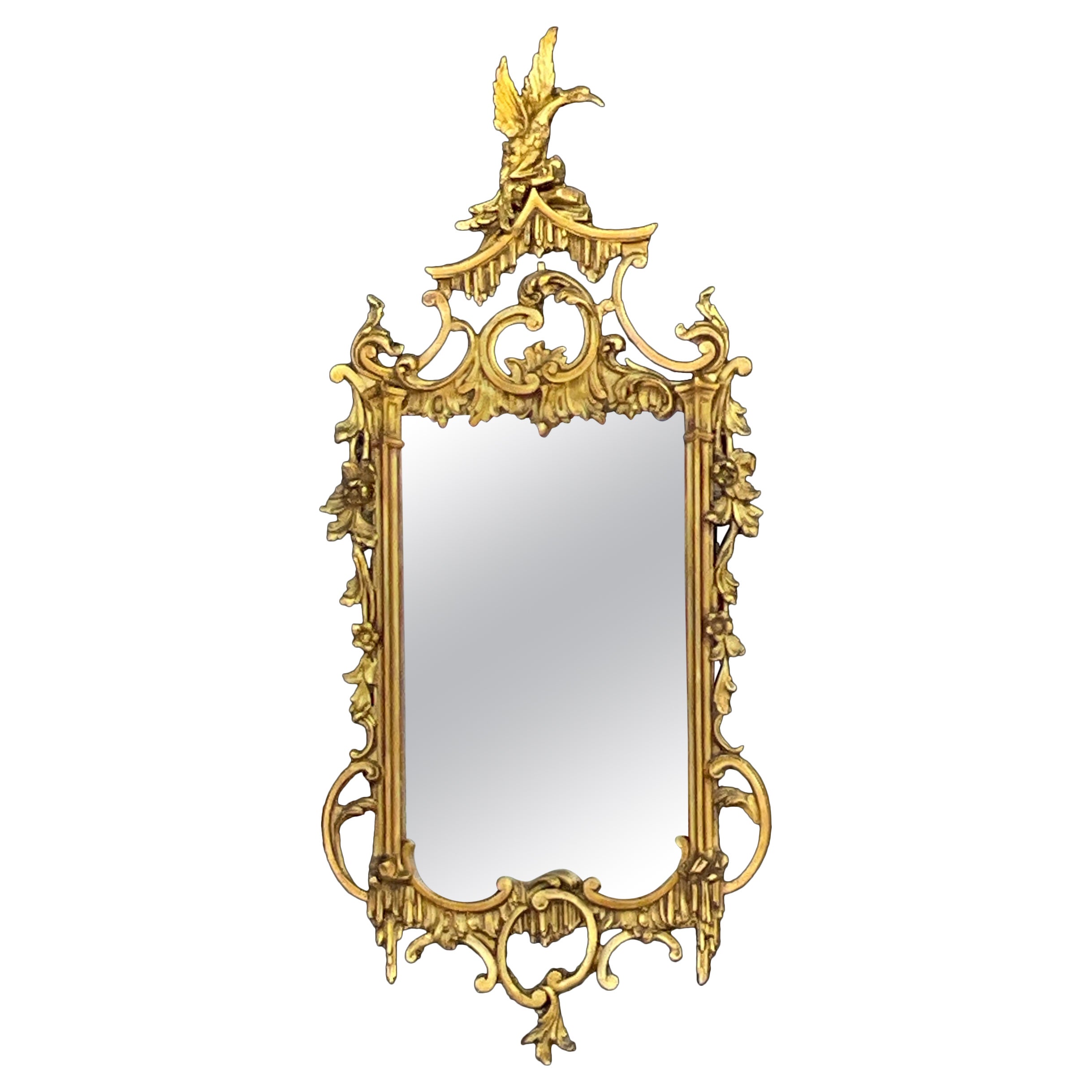 Mid-Century Italian Chinese Chippendale Style Giltwood Friedman Bros. Mirror  For Sale