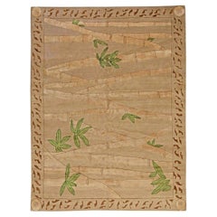 Zeitgenössischer handgefertigter Bambusteppich aus Wolle und Seide von Doris Leslie Blau