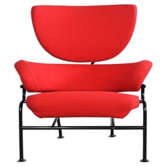 Franco Albini PL19 or Tre Pezzi Armchair in Red Fabric by Poggi 1970s