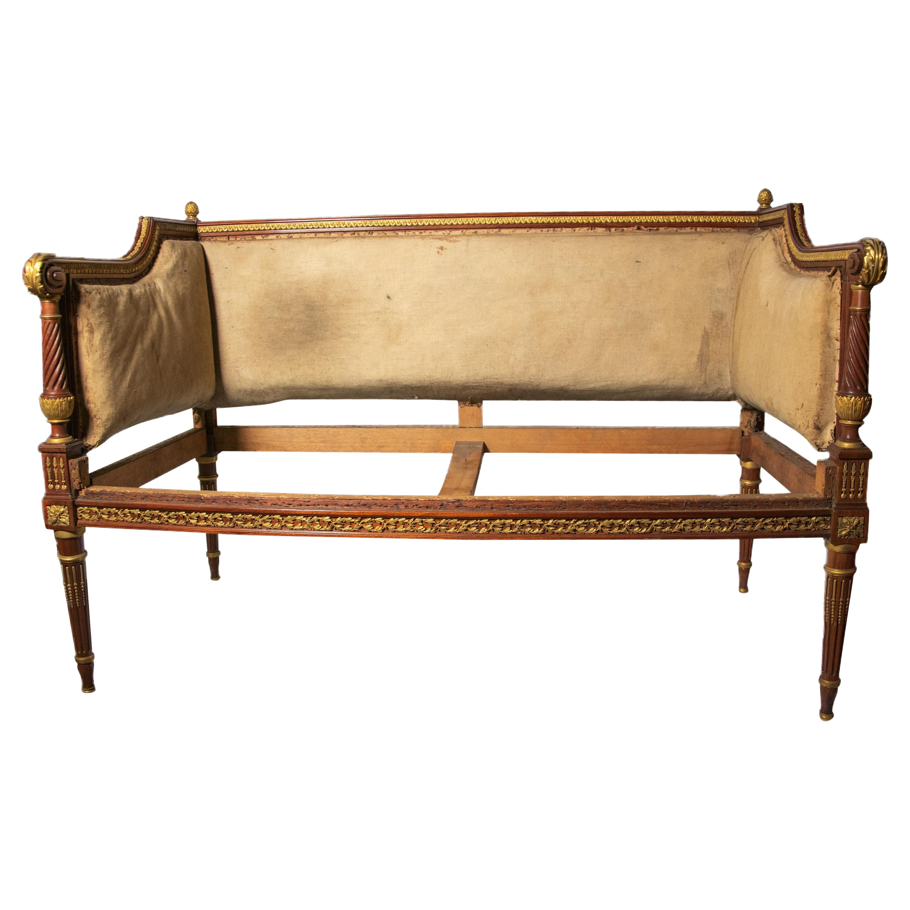 Sofas mohagany and ormolu bronze by LINKE For Sale