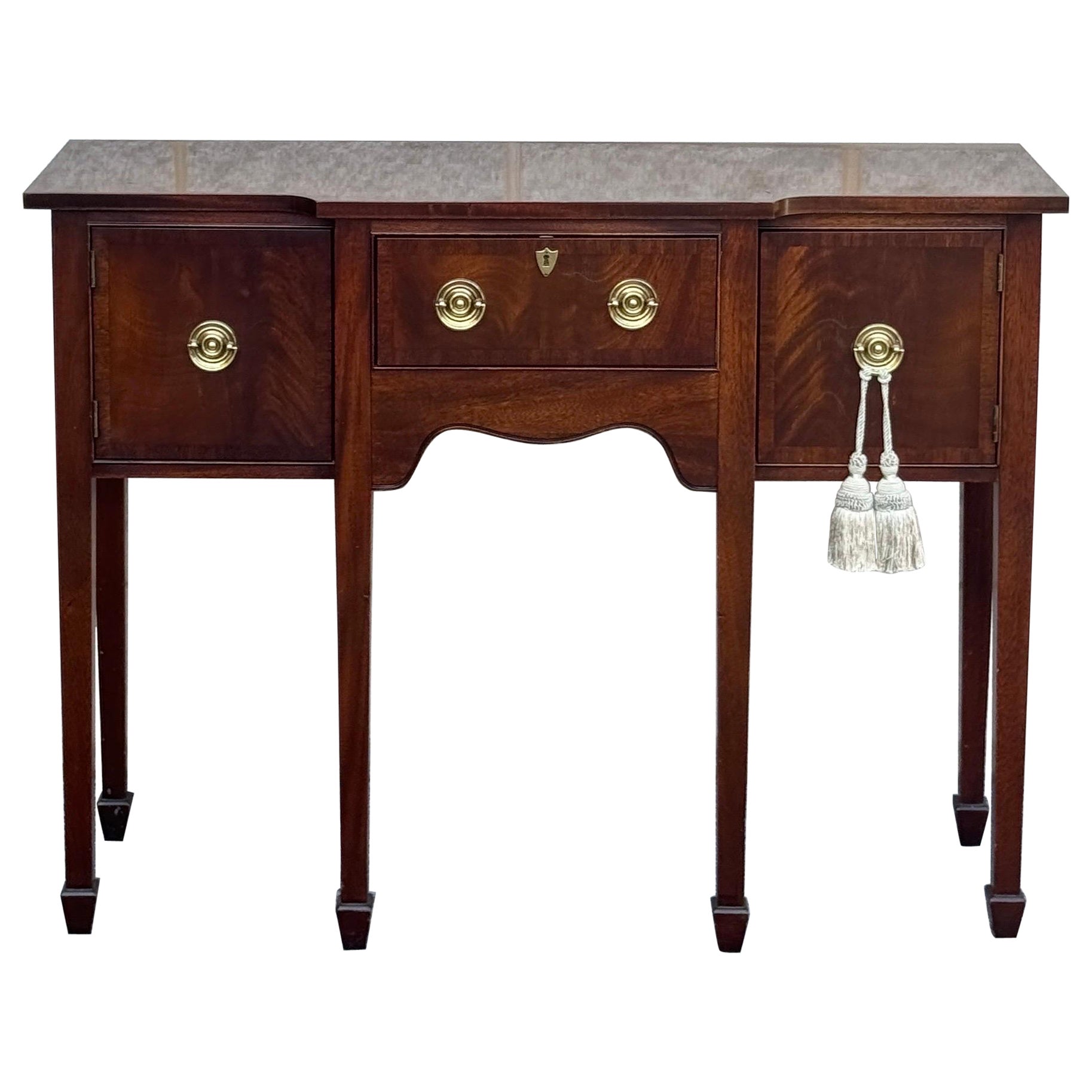 Mid 20th Century Hickory Chair Mahogany Traditional Console Table  For Sale