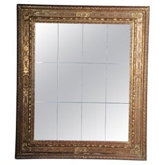 20th Century Unusual antique wall mirror, gold frame