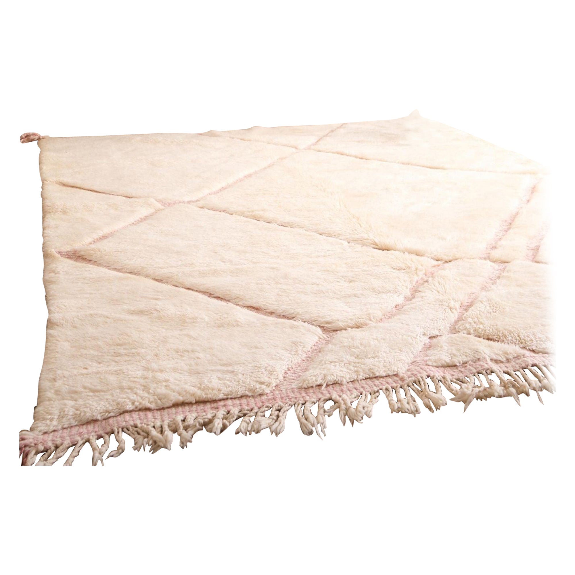 Moroccan Berber rug - Pink and White #2