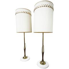 Pair of Sculptural Brass Lamps by Laurel Lamp Company 10