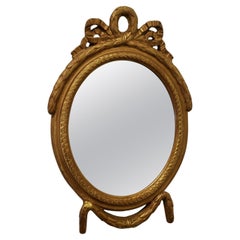 Antique Decorative Gilt Oval Mirror   