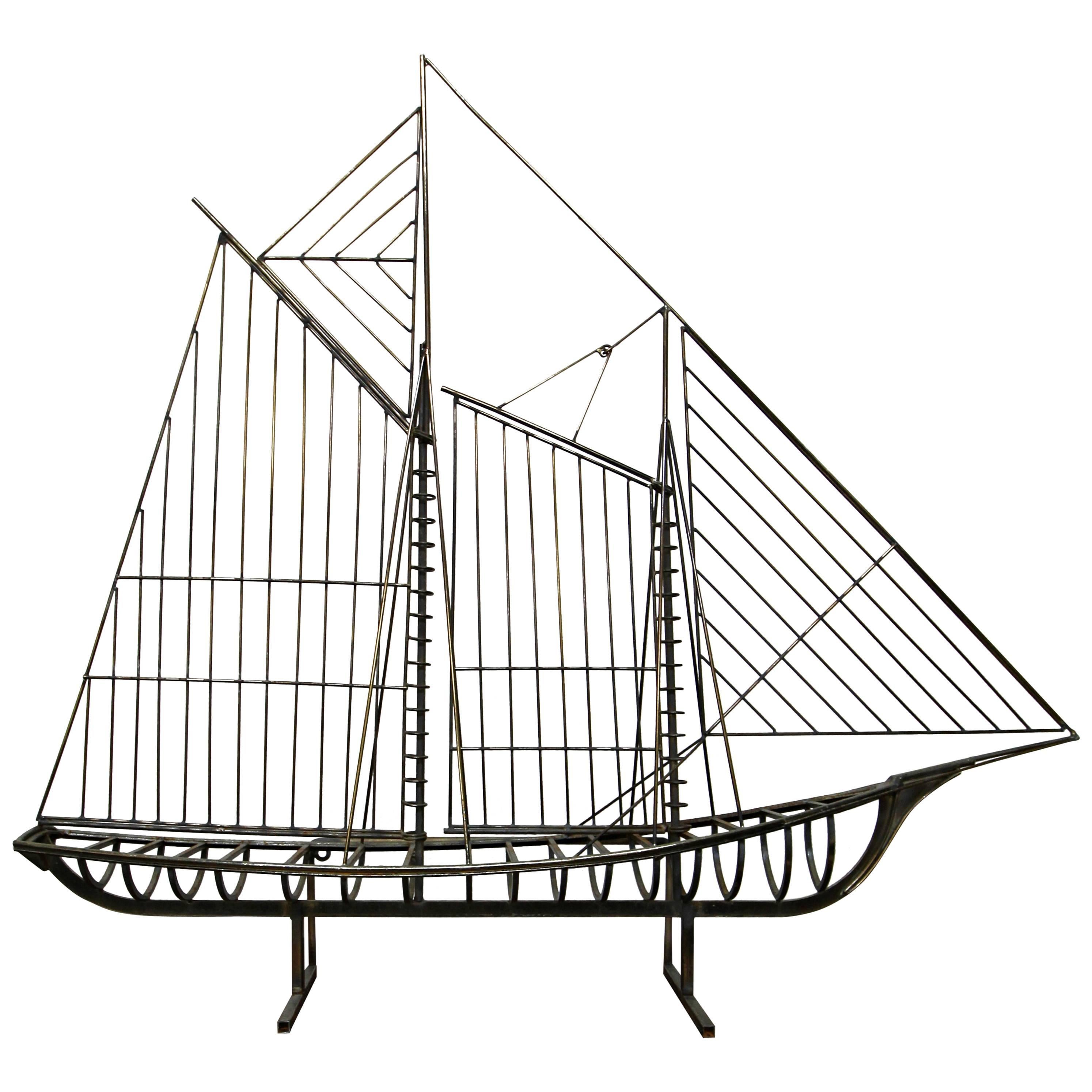 Large Curtis Jere Ship Sculpture