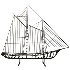 Large Curtis Jere Ship Sculpture