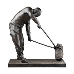 Auguste Cornu : "Cingleur", sculpture en bronze, fonte de Siot, vers 1910