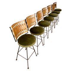 1960s Arthur Umanoff for Shaver Howard Bar Stools - set of 7