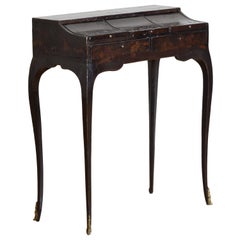 Antique Lacquered and Veneered Bureau de Dame, 18th to 19th C.