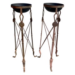 Pair of French Empire Iron Plant Stands