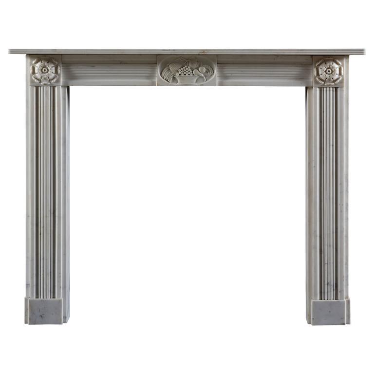 Early 19th Century Regency Statuary Marble Fireplace Mantel For Sale