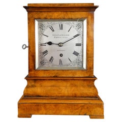 Regency Walnut Library Bracket Clock, Haley & Milner, London