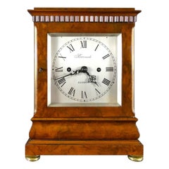 Antique Regency Walnut Library Bracket Clock by Barrauds, London