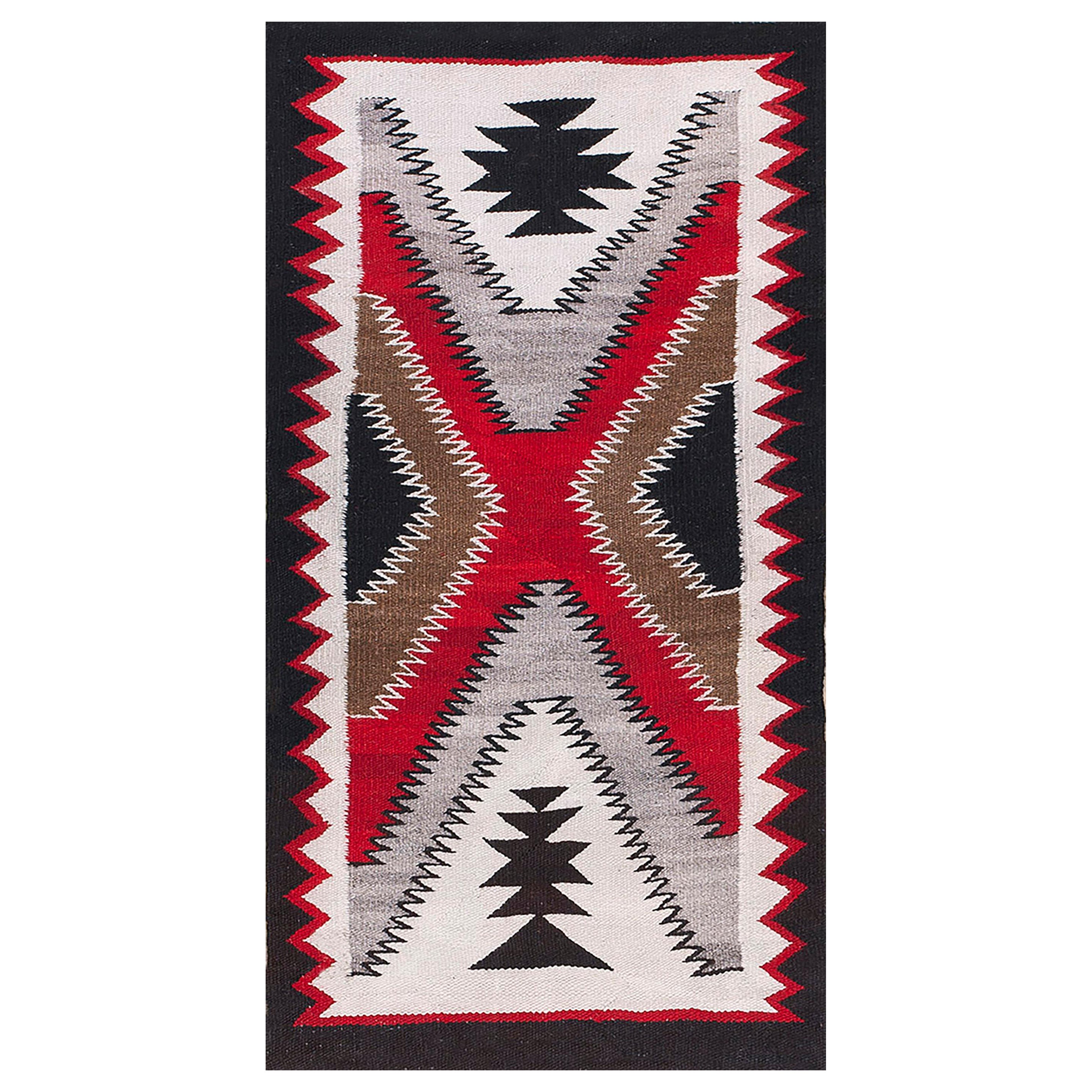 Early 20th Century American Navajo Carpet ( 2'2" x 4'3" - 66 x 130 ) For Sale