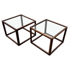 Vintage pair of rosewood side tables by kai kristiansen.