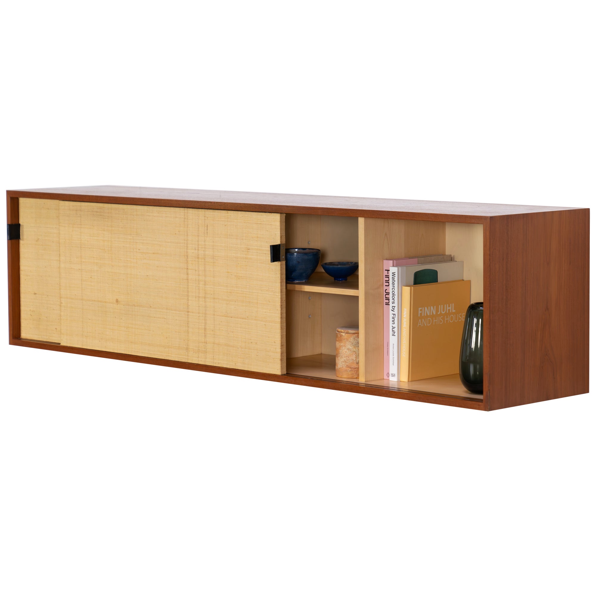 Florence Knoll Sideboard Wall Mounted 1952 Seagrass Teak by Knoll International For Sale