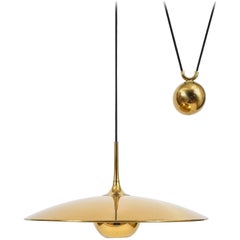 Large Adjustable Polished Brass Counterweight Pendant by Florian Schulz