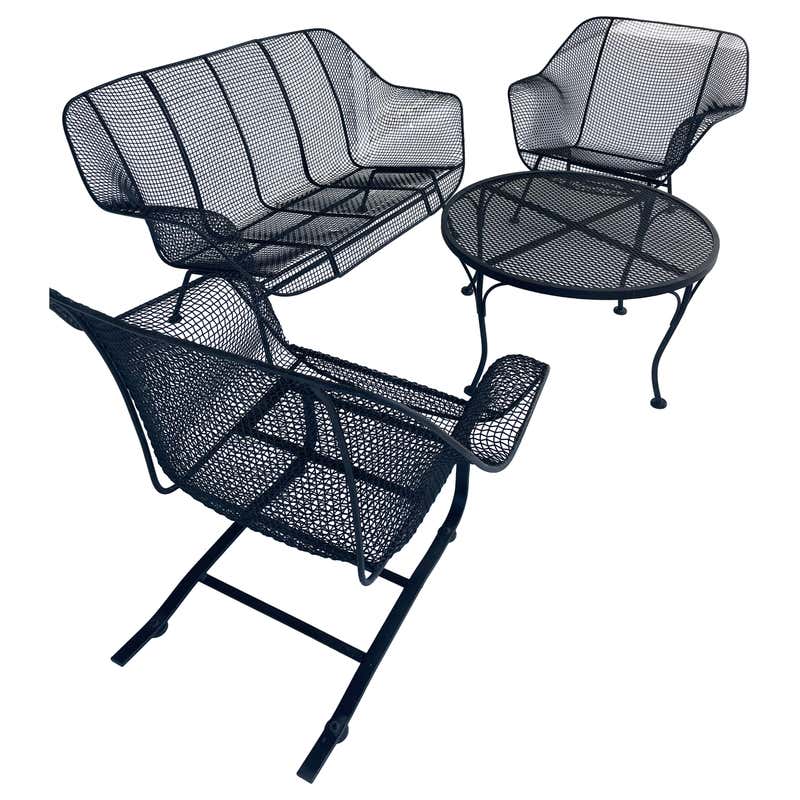 Russell Woodard Orleans Pattern Wrought Iron Patio Garden Dining Set, 5