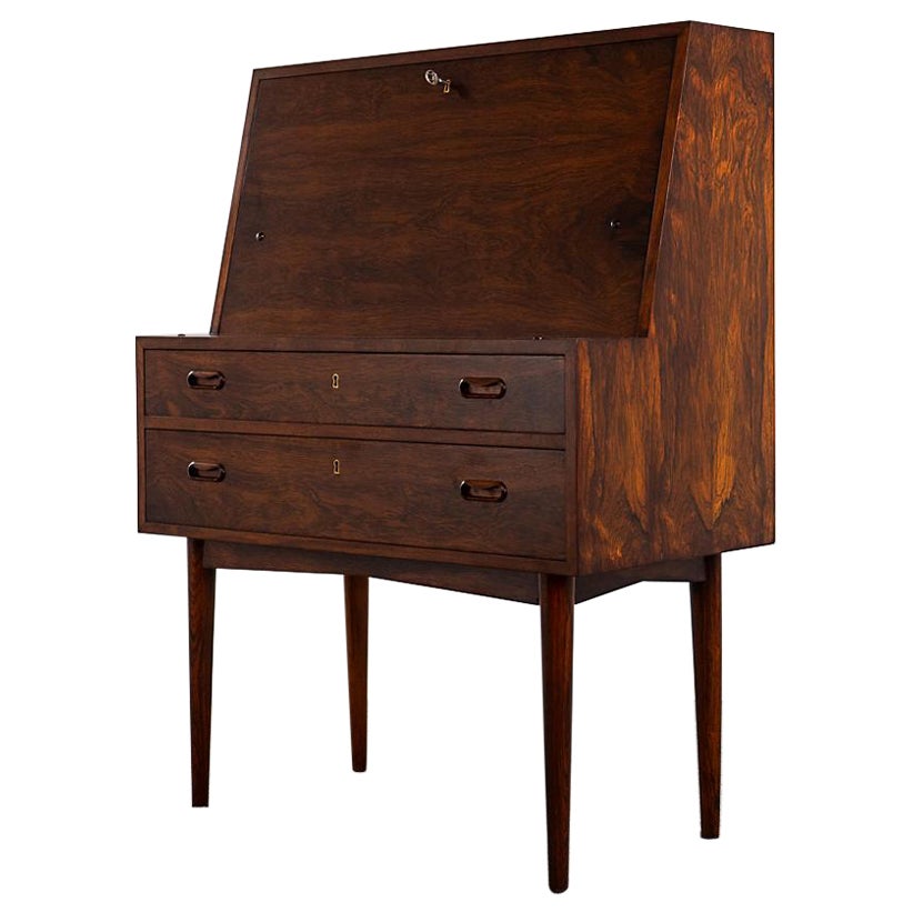 Danish Mid-Century Modern Rosewood Secretary Desk For Sale