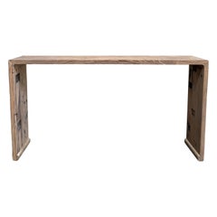 Vintage Elm Wood Waterfall Style Console Table
