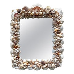 Vintage Coastal Hand Made Shell Mirror