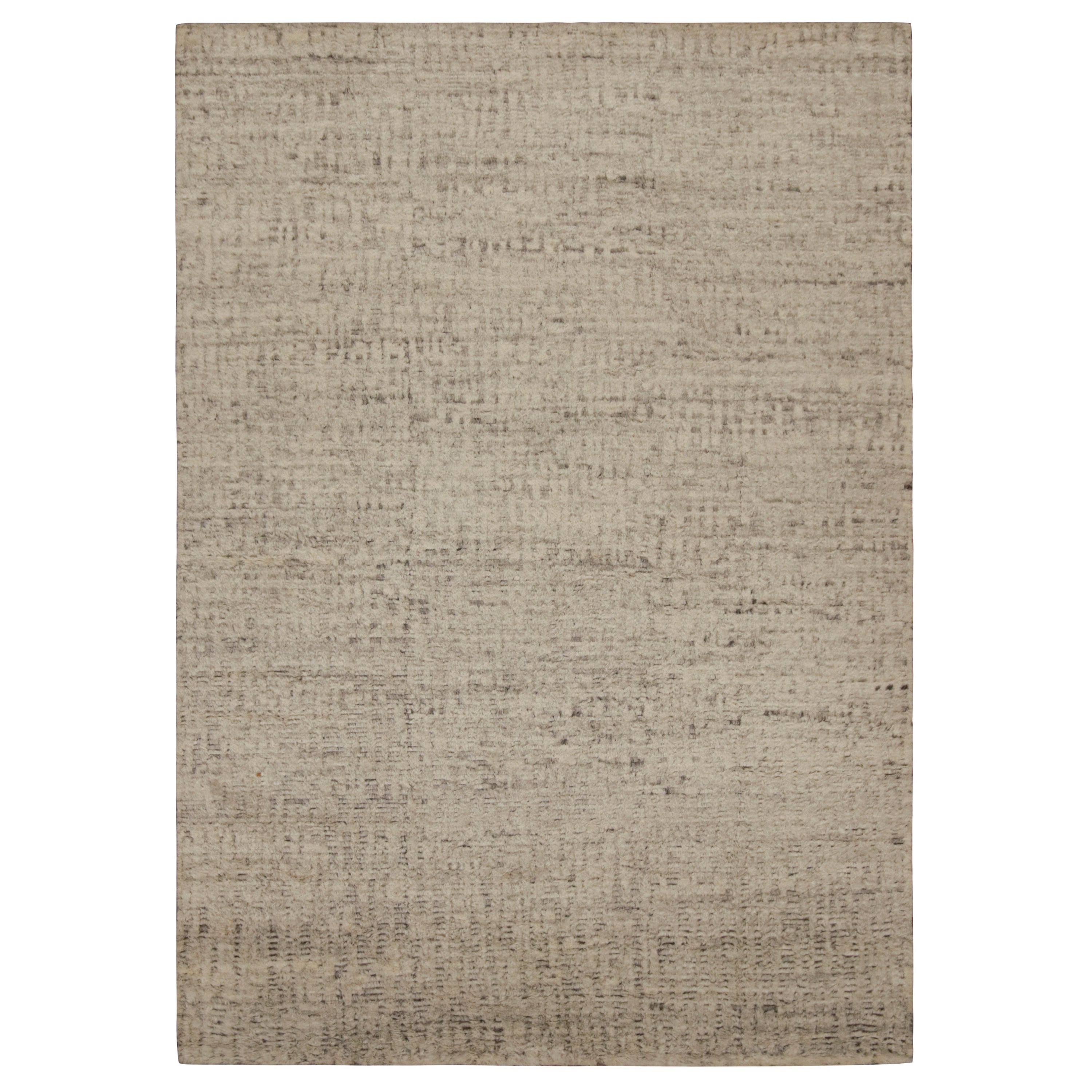 Rug & Kilim’s Modern Textural Rug in Beige and Brown Salt and Pepper Tones