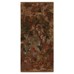 Rug & Kilims Flachgewebeteppich im Aubusson-Stil in Brown mit reichem Blumenmuster