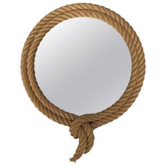 Used Mid-Century Round Lariat Rope Mirror Adrien Audoux & Frida Minet