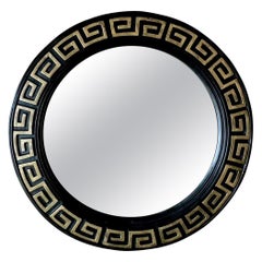 Miroir mural noir et or à clé grecque