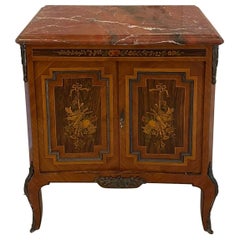 Antique Edwardian Superior Quality French Kingwood & Marquetry Side Cabinet