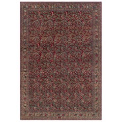 Early 20th Century Persian Tabriz Handmade Wool Rug