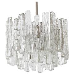 Kalmar Ice Glass Chandelier, 1970