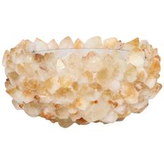 Large Citrine Quartz Encrusted Bowl 12