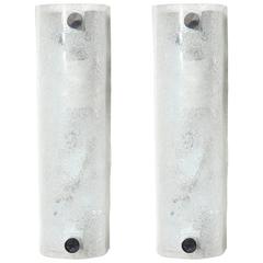 Pair of Ice Glass Sconces by Kaiser 4