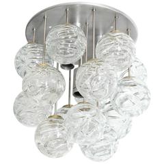 Glass Ball Flush Mount by Doria, One of Two