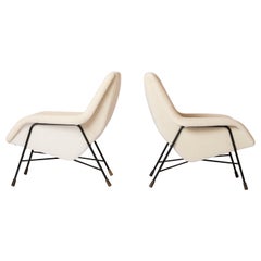 Used Pair of Cream Mohair Armchairs by Alfred Hendrickx for Belform - Belgium, 1958