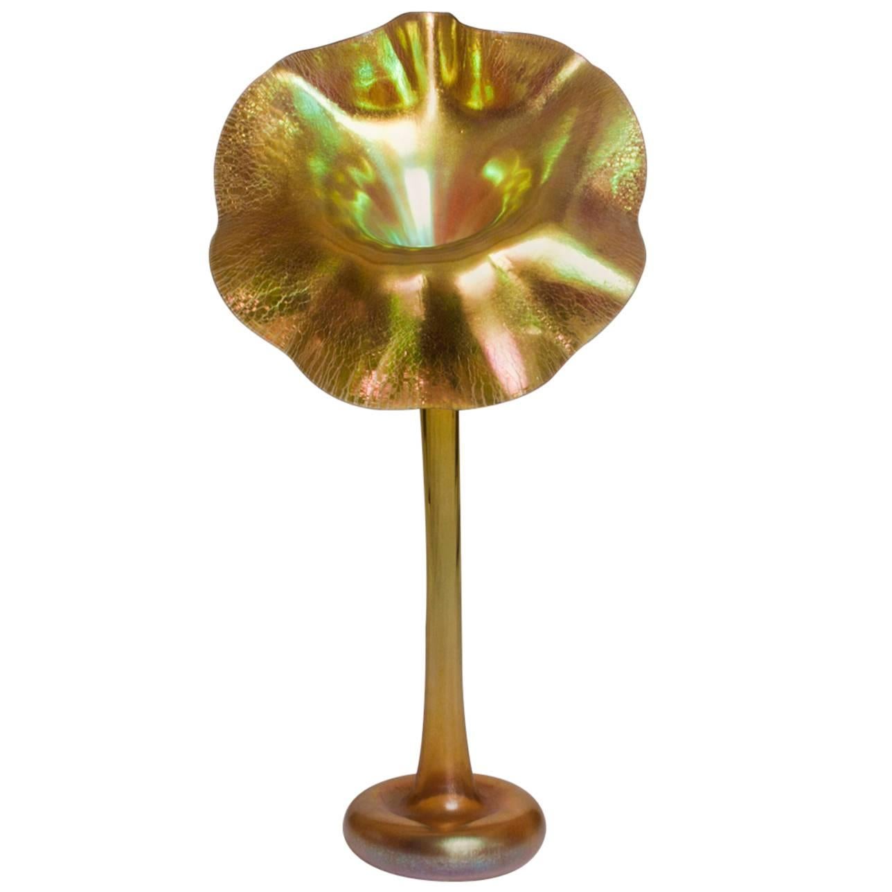 Tiffany Studios Favrile Glass 'Jack in the Pulpit' Vase For Sale