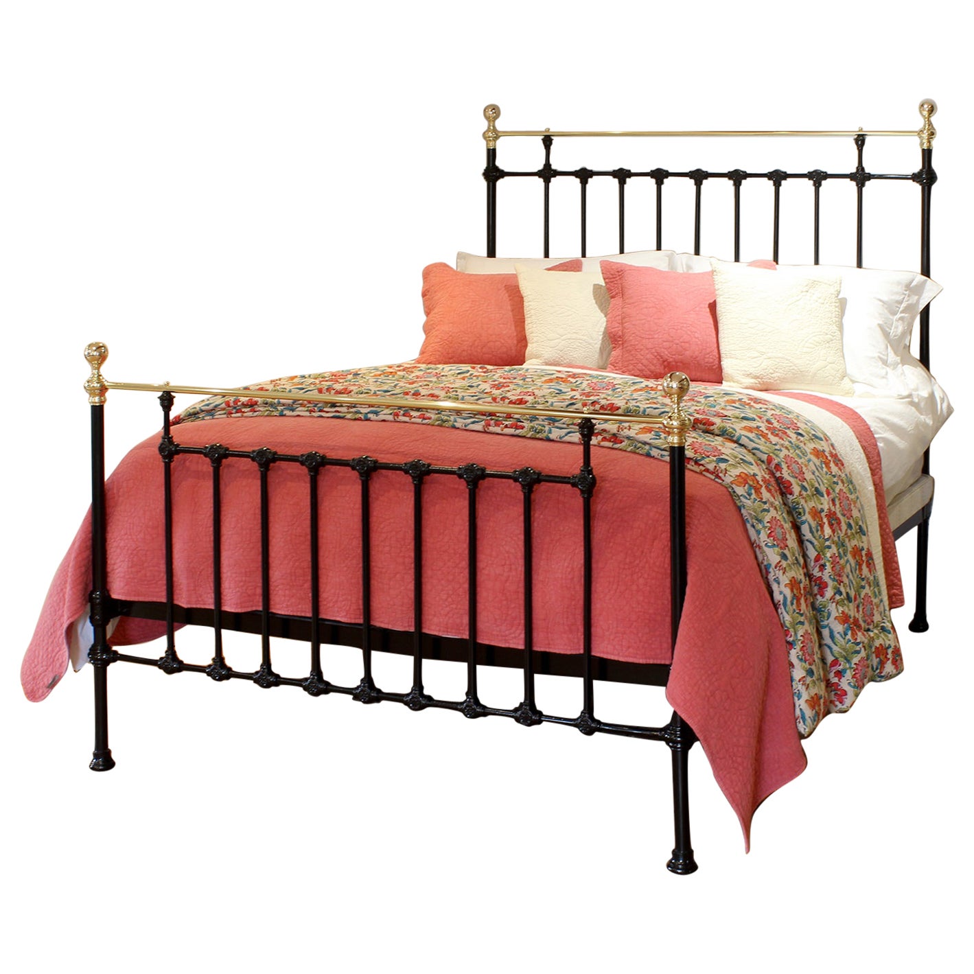 Black Antique Bed with Decorative Castings MK302 For Sale